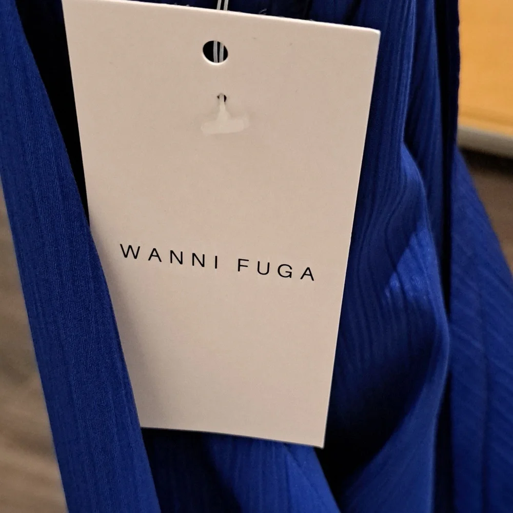 Wanni Fuga Blue Maxi Fringe One Shoulder Dress NEW - Picture 7 of 11